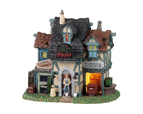 55308 - The Casket-Monger - Lemax Spooky Town Houses shops shoppes stores businesess merchants
