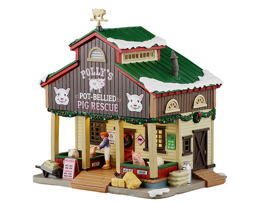 55323 - Polly's Pot-Bellied Pig Rescue, Battery-Operated (4.5-Volt) - Lemax Harvest Crossing