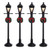 64498 -  Gas Lantern Street Lamp, Set of 4, Battery-Operated (4.5v) - Lemax Christmas Village Misc. Accessories
