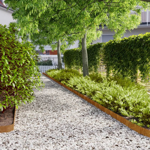  Lawn Edgings 10 pcs 3.9"x40.6" Flexible Corten steel A949-821890