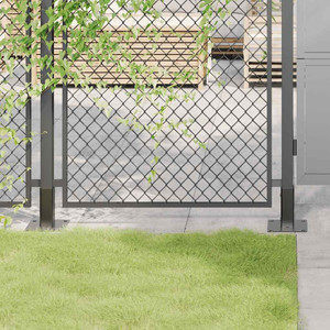  Post Bases Square 12 pcs Anthracite 1.81x1.81" Powder-coated Steel A949-42000019