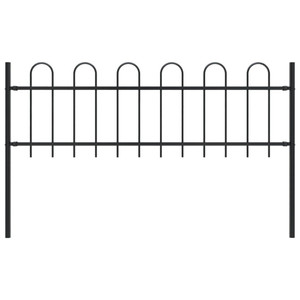  Garden Fence with Hoop Top Steel 71.3" x 23.6" Black A949-144928