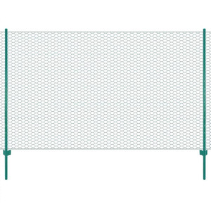 Wire Mesh Fence with Posts Steel 82'x6.6'Green A949-144617