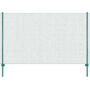  Wire Mesh Fence with Posts Steel 82'x4.9'Green A949-144606