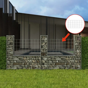  Gabion Basket U-Shape Galvanized Steel 94.5"x7.9x39.4 A949-142546
