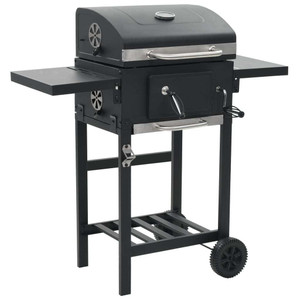  Charcoal-Fueled BBQ Grill with Bottom Shelf Black A949-44280