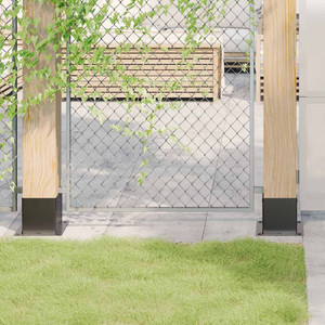  Post Bases Square 12 pcs Anthracite 5.55x5.55" Powder-coated Steel A949-42000035