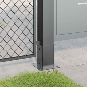  Post Bases Square 4 pcs Anthracite 3.58x3.58" Powder-coated Steel A949-42000028