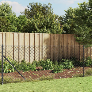  Chain Link Fence with Spike Anchors Anthracite 2.6'x82' A949-153976