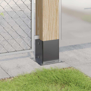  Post Bases Square 12 pcs Anthracite 4.76x4.76" Powder-coated Steel A949-42000033