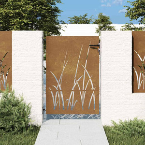  Garden Gate 33.5x49.2" Corten Steel Grass Design A949-153222