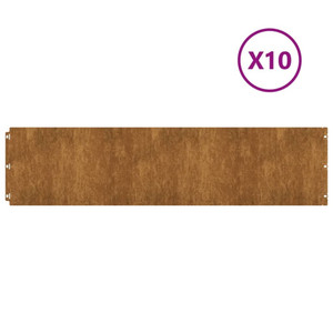  Lawn Edgings 10 pcs 9.8"x40.6" Flexible Corten steel A949-821896