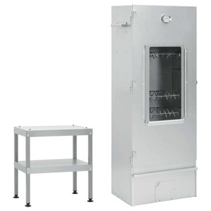  BBQ Oven Smoker with Table Galvanized Steel A949-3187615