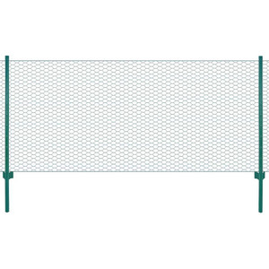  Wire Mesh Fence with Posts Steel 82x2.5 Green A949-144609