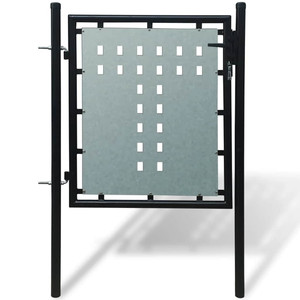  Black Single Door Fence Gate 39.4x29.5 A949-141684