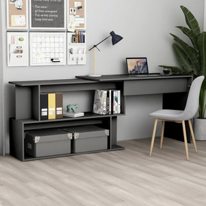 Corner Desk Gray 78.7"x19.7"x29.9" Engineered Wood A949-801100