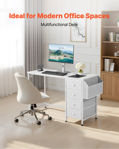 Computer Desk with Fabric Drawers, 47 Inch Reversible Study Work Writing Desk for Modern Home Offic E415-GDJXBGZDCTK4S4EXT001V0