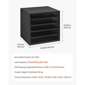 Literature Organizer, 5 Compartments Office Mailbox with Adjustable Shelves, Wooden Mailbox Sorter  E415-WJFPJCGKBHB53YKHR001V0
