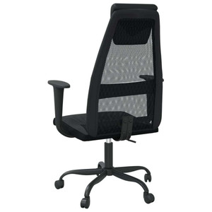 Office Chair Black Mesh Fabric and Faux Leather A949-353023