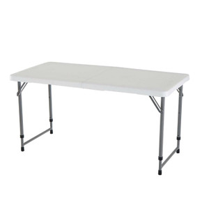 Adjustable Height White HDPE Folding Table with Powder Coated Steel Frame Q280-L4FT469012