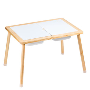 Sensory Table for Toddlers, Kids Activity Table with 3 Foldable Storage Bins & Double-Sided Board,  E415-GGZDCWXK2129BE939V0