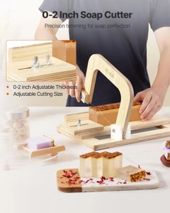 Soap Cutter, 0-2 inch Adjustable Thickness, Wood Soap Slicer with Stainless Steel Adjustable Wire T E415-FZQGQDDQG0008DAN3001V0