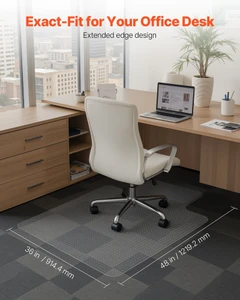 Chair Mat with Lip, 36 x 48-inch Office Chair Mat for Low Pile Carpeted Floors, Clear Floor Protect E415-YZDDDTYDTX36VRMRK001V0