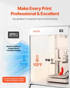 3D Printer Enclosure with Ventilation, Dustproof Waterproof Transparent Acrylic 3D Printer Tent, Co E415-3DDYJZYTWQYTHD4YY001V9