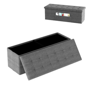 Costway Fabric Folding Storage with Divider Bed End Bench-Dark Gray B593-walmartHW65883GR_copy