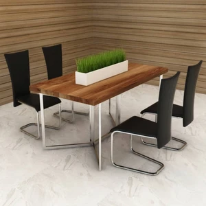 Dining Chairs 4 pcs Black Faux Leather A949-241915