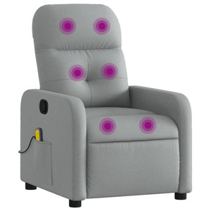 Massage Recliner Chair Light Grey Fabric A949-3206935