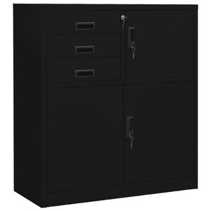 Office Cabinet Black 35.4"x15.7"x40.2" Steel A949-336407