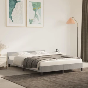 Bed Frame without Mattress Light Gray Full Velvet A949-347603