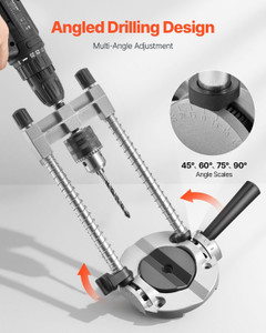  Drill Guide, Multi-Angle Press Portable Precision Drilling Guide Jig Attachment, with Large Handle E415-ZJJLSZKDXQ00W1EBD001V0