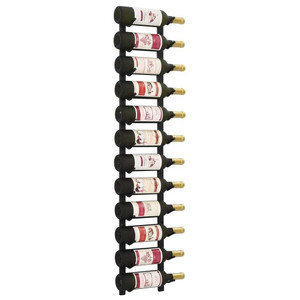 Wall Mounted Wine Rack for 12 Bottles Black Iron A949-282466