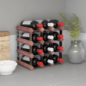 Wine Rack for 12 Bottles Brown Solid Wood Pine A949-340891