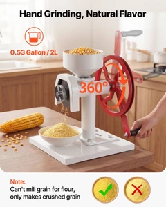 Manual Grain Mill with Flywheel, Hand-Crank Corn Grinder, Heavy-Duty Carbon Steel Wheat Grinding Mi E415-SDMPS2LBXGDFCKWVI001V0