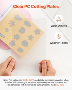 Cutting Plates, 6 Pcs, 8.86 x 6.14 in, Clear Polycarbonate Material, Die Cut Pads Compatible with   E415-DPPJ6INCHSD0HCAL9001V0