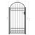  Fence Gate with Arched Top and 2 Posts 41.3"x80.3" Black A949-145751