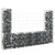  U-shape Gabion Basket with 2 Posts Iron 55.1"x7.9"x39.4 A949-151275