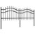  Garden Fence with Spear Top Black 94.1"x29.5" Powder-coated Steel A949-151079