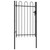  Fence Gate Single Door with Arched Top Steel 39.4"x59.1" Black A949-146031