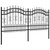  Garden Fence with Spear Top Black 94.5"x39.4" Powder-coated Steel A949-151085