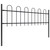  Garden Fence with Hoop Top Steel 141.3"x23.6" Black A949-277639