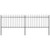  Garden Fence with Spear Top Steel 141.3"x39.4" Black A949-277612