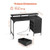 47" Computer Desk with LED Lights & Power Outlets, Gaming Table with 4 Large Drawers, Office Desk w E415-GDJXBGZDCTK4FT2B6001V1