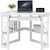 Corner Computer Desk with Keyboard Tray Storage Shelves in White Q280-WHTVEC9735421