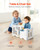 Montessori Weaning Table and Chair Set, 3 In 1 Wooden Toddler Table and Chairs with Chalkboard, Adj E415-ETDNZY170811OLO7LV0