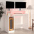 Desk with LED Lights White 38.2"x17.7"x35.4" Engineered Wood A949-805552