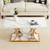 Coffee Table, Modern Faux Marble Coffee Table, 2-Tier Rectangle Center Desk with Geometric Legs, Mi E415-JSKFZKFSSNTMTDTKL001V0